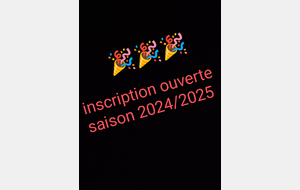 Inscription saison 2024/2025