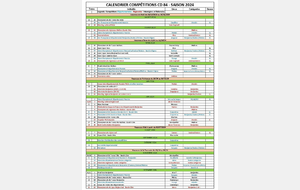 Planning compétition 2024 