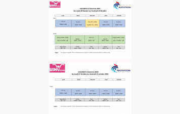 Planning vacances de Toussaint